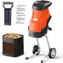 AIVOLT Electric Wood Chipper, 15-Amp Chipper Shredder, 1.8" Cutting Capacity, 12 Gal Anti-Blowout Bag, 2 Extra SK5 Blades, 18:1 Mulching Ratio for Yard Waste, Composting & Garden