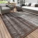 MontVoo Outdoor Rug Waterproof 5x8 ft Outdoor Carpet Patio Rug Mat Reversible RV Camping Rug Plastic Straw Outside Rug for Balcony Porch Deck Picnic Beach Modern Beige Brown