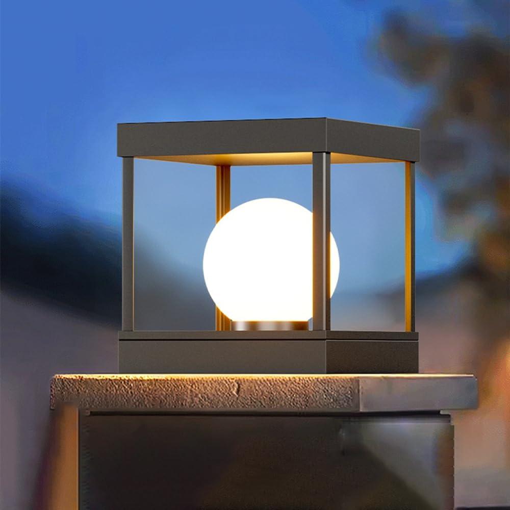11.81 Inch Modern Pillar Lights Outdoor Post Light Hardwired with 3000K LED, 30CM