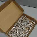 Highergo 12 Pcs Rhinestone Christmas Bows Ornaments Sparkly Glitter Bow Christmas Tree Ornaments for Xmas Wreath Garland Fireplace Home Decorations(Classic Style,Silver)