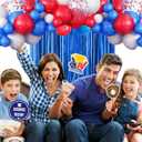 Birthday Decorations for Men,Happy Birthday Banner, 35 Balloons,Photo Booth Props for Boys (Baseball)