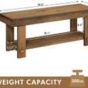 HOKYHOKY Solid Wood Entryway Bench - 42.6" Farmhouse Long Storage Benches, Narrow Bench Seat for Indoor, Entryway, Dining Room, Living Room, Bedroom and Hallway, Rustic Natural
