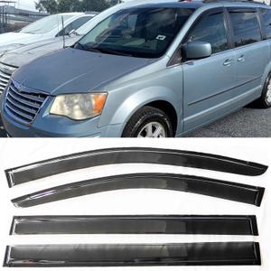 Window Visors Rain Guards Sun Shade Vent Deflectors for 2008-2016 Chrysler Town & Country, 2008-2020 Dodge Grand Caravan SUV Snow Wind Deflector Car Accessories 94251 4-Pieces Set