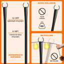 2 Pack 10Ft String Light Poles, Metal Poles with Fork for Outside Lights,Outdoor Metal Light Stand with Fence Brackets Hanging Lights for Garden Patio Wedding Backyard Deck Party