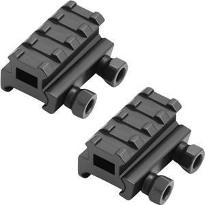 Gotical 3/4" Riser 4-Slot Low See-Thru Riser Weaver Picatinny Rail Scope Mount Rail (Pack of 2)