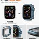 ULTIMAL Metal Case Compatible with Apple Watch Series 9/8/7 45mm with Back Cover,Military Grade Shockproof Protective Case, Rugged Cover for iWatch 45mm (Blue)
