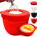 Silicone Bowl Liner for KitchenAid Mixer 4.5/5QT, Collapsible Mixing Bowl Insert with Airtight Lid, Food Grade Silicone KitchenAid Stand Mixer Bowl Liner, Heat Resistant, Dishwasher Safe, 1 Pack (Red)