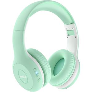 EarFun K2 Kids Bluetooth Headphones, Kids Headphones with Volume Limited, 40H Playtime, Built-in Mic, Stereo Sound, Foldable Over-Ear Headphone for School/Travel/iPad/Tablet, Green