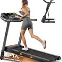 THERUN Incline Treadmill for Running and Walking, 300 lbs Weight Capacity, Wide Belt, 3.0 HP, 18" LED Screen, 2 Layers Shock-Absorbing (Orange Black-Auto Incline)