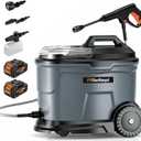 Freelander cPX4000 Portable Cordless Pressure Washer with 5 Gallon Tank & 4 Wheels, 725 PSI True Pressure, 2 x 4.0Ah Battery Power Washer for Car Washing, Outdoor Rinsing and Shower