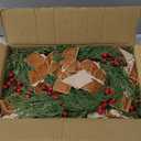 12 Pcs 9'' Small Christmas Kitchen Cabinet Wreaths with Plaid Bow Ribbon Mini Hanging Christmas Wreath Artificial Greenery Wreath for Front Door Porch Wall Window(Khaki Color)