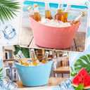 Patelai 6 Pcs Plastic Ice Buckets with Handles,7 Liter,Fresh Color