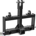 YITAMOTOR 3 Point Quick Hitch with 2" Receiver for Category 1, 3 Pt Tractor Trailer Hitch Attachments Drawbar Adapter with 2 Hay Spear Holes for CAT1 Tractors