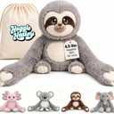 Huggle Healers Weighted Stuffed Animals for Adults, Teens and Kids - 36 Inch Long Plush Arms for Hugs - 4.5lb Sloth Stuffed Animal Plushies - Marshmallow Sloth