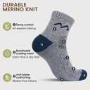 innotree Merino Wool Hiking Socks for Men,Quarter Ankle Compression Thick Cushion Breathable Anti Odor Socks, 5 Pairs, X Large