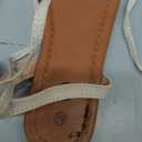 Rekayla Sandals Open Toe Tie Up Ankle Wrap Flat Sandals for Women Summer Dressy Shoes Cute Strappy Lace Up Sandals (6.5, Nude)