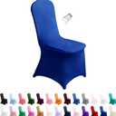 2 Pack Chair Covers, Polyester Spandex Chair Cover, Stretch Slipcovers for Wedding Party Dining Banquet Flat-Front Chair Covers (Royal Blue)