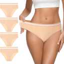 Eiggam Women's Cotton Bikini Panties,High-Cut Full Coverage Stretch Cool Underwear for Women (XXL)