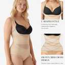 BRABIC Mesh Shapewear Bodysuit Tummy Control for Women Plus Size Faja Body Shaper Bodysuit Butt Lifter (Beige, XXL)