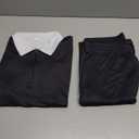 Kubsid Size S Black with White Collar Men's Polo Sweatsuit Sets Long Sleeve 2 Piece Outfit Fashion Jogging TrackSuit Comfy Casual Set for Men