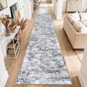 Long Hallway Runner Rug 3x12 ft Textured Non Slip for Dogs, Gray