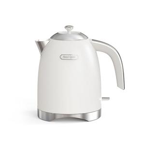 Hazel Quinn Electric Kettle - 1.7 Liters (57oz) Stainless Steel Water Kettle, BPA-Free Interior, 1200W Fast Boiling, Cordless, Rotational Base, Automatic Shut Off & One-Touch LED - Pearl White