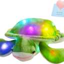 Glow Guards 14'' Light up Sea Turtle Stuffed Animal Ocean Life Soft Plush Toy Pillow with Lullabies LED Night Lights Children's Day Birthday Gifts for Toddler Kids (Green 2)