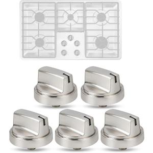 5Pcs Upgraded WB03X29300 Gas Stove Knobs for GE Range Surface Burner Knob, Gas Range Knobs Replacements for JGP3030SL1SS JGP3030SL2SS Cooktop Knob Replace for GE Part Number AP6301265 4585904