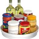 LAMU 1 Pack Lazy Susan Organizer, 10'' Lazy Susan Turntable for Cabinet, Table Top, Pantry, Refrigerator, Kitchen, Oak