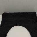 Smiry Luxury Chenille Toilet Rugs U-Shaped 24x20, Soft Absorbent Non-Slip Contour Bathroom Rugs for Toilet, Machine Washable Contoured Bath Mats, Black