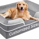 Custom Dog Bed for Small/Medium/Large/Giant Dogs,Waterproof Orthopedic Dog Bed, Supportive Foam Pet Couch Bed with Removable Washable Cover