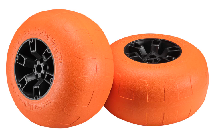 Beach Balloon Wheels, 13" Flat-Free Solid PU Beach Cart Tires Replacement Big Sand Wheels for Beach Buggy, Kayak Trolley, Canoe Cart, Rolling Walker, Garden Cart, Wheelchair & Buggy, 2-Pack 