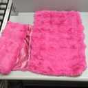 MANDIOO Pack of 2 Thick Plush Wool Decorative Throw Pillow Covers Super Soft Wave Bubble Fur Velvet Cushion Covers Pillow Shams for Couch Bed Living Room 16x24 Inch Hot Pink