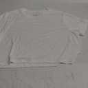 Womens Active Soft Cotton Crewneck Short Sleeve Yoga Workout Lightweight Cropped T-Shirt White XL