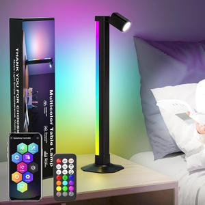 Smart Light Bar with Swivel Lamp, Ambient Mood Light with 16 Million Colors, 213 Preset & 8 Scene Modes, Music Sync, Sound Active, 3 Modes Control RGB & IC Backlight for Gaming/Reading/Decoration (22 LEDs)