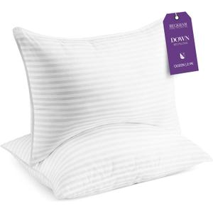 Beckham Hotel Collection Bed Pillows Queen/Standard Size Set of 2 - Down Pillow for Sleeping - Back, Stomach or Side Sleepers (White)