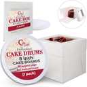 Cakebon Cake Boxes with Drums - 8 Inch Round White Cake Boards/Base Para Pasteles (1-Pack) - Caja Para Pasteles With Window for Birthdays, Weddings and Parties