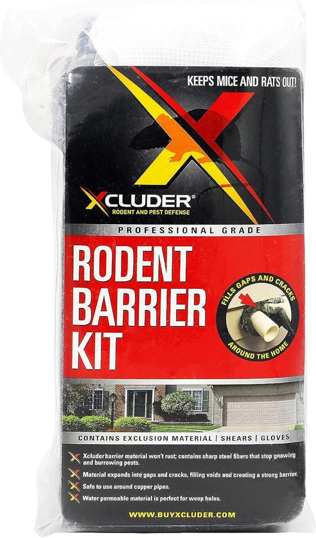 Xcluder Rodent Control Fill Fabric, Large DIY Kit, Stainless Steel Wool, Stops Rats and Mice