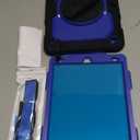 SEYMAC stock Case for iPad 9th/ 8th/ 7th Generation 10.2'', Shockproof with Screen Protector, Pencil Holder [360 Rotating Hand Strap] & Stand, for iPad 10.2 inch 2021-2019 (Blue+Black)