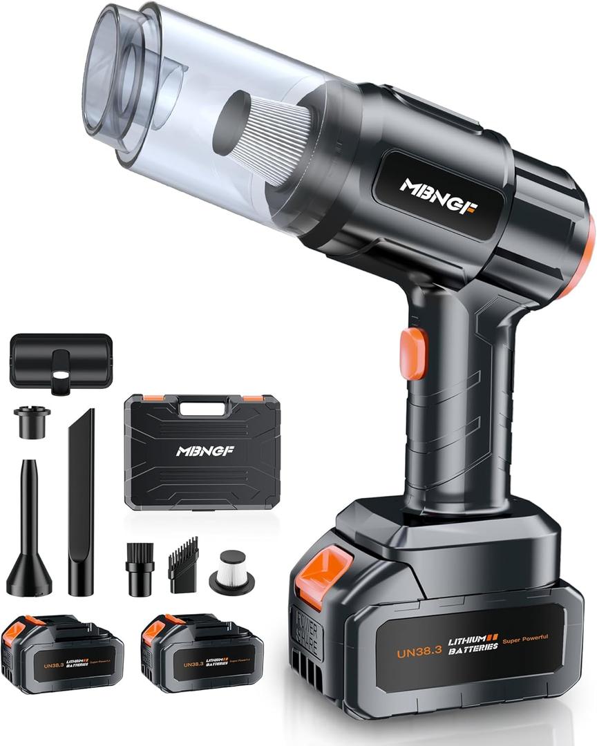 Car Vacuum Portable Cordless, 35000PA High Power Suction & Blower, Wireless Handheld Vacuum Cleaner for Car, Home, Office, Pet(Black)