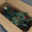 Glintoper Lighted Artificial Christmas Urn Filler, Pre-lit Xmas Pine Trees with Cones, Golden & Red Berries, Tripod Stake and 60 LED Lights, Outdoor Light Up Planter Filler Holiday Home Decor, 2 Pack