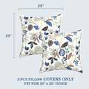 LVTXIII Outdoor Pillow Covers 20x20 Inch, 2 Pack Large Square Throw Pillow Cases, Fade-Resistant Cushion Covers for Patio Furniture Sofa, Garden Porch, Breeze Leaves Beige