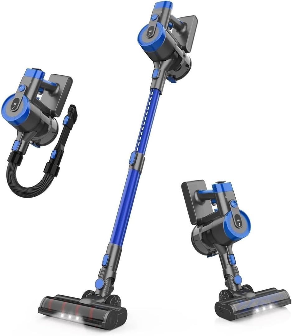 V90 Cordless Vacuum Cleaner | 365W Motor 28KPa Suction | 6-in-1 Stick & Handheld | Compatible With Devoac V90, For Hard Floor & Carpet(V90 Blue) (US)