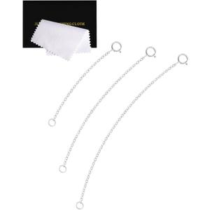 925 Sterling Silver Necklace Extender Sterling Silver Necklace Chain Extenders for Women Chain Bracelet Anklet Jewelry Extension for Necklaces, 3 Piece Set (2, 3, 4 Inches)