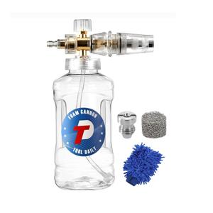 Tool Daily Pressure Washer Foam Cannon, Adjustable Snow Foam Lance with M22 and 1/4 Inch Quick Connect, Additional Orifice Nozzle 1.1mm, Car Wash Mitt, 1.5 Liter