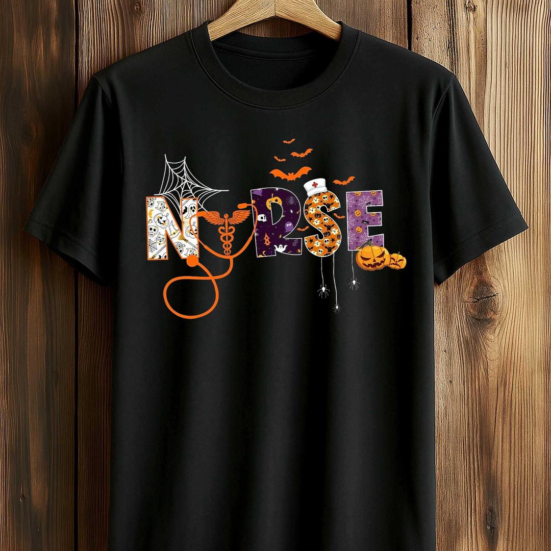 Nurse T-Shirt Black Halloween Small