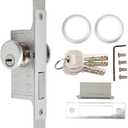 Mortise Lock, Front Door Security Lock Storefront Door Mortise Lock, Glass Framed Central Door Lock Commercial Door Deadbolts and Cylinder Combo with 3 Keys