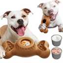 Frozen Treat Toy, Indestructible Dogs Toy for Large/ Medium Breed, Frozen Dog Treat Holder to do Keep Them Busy to Reduces Anxiety, Easy to Clean (Coffee)