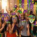 2 x Cheerland Clearance Masquerade Party Photo Booth Props Mardi Gras Photo Prop Carnival Party Decorations New Orleans Theme Favors for Birthday Classroom Bachelorette Venetian Mask Party Supplies