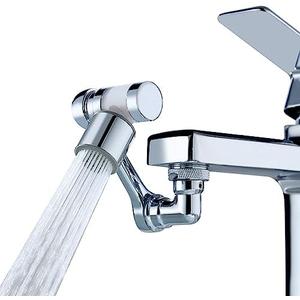 1080°Swivel Faucet Extender with Filter, Sink Water Faucet Aerator Extension in Brass, Swivel Robotic Arm Bathroom Faucet Extender, Kitchen Rotating Extension with 2 Mode Splash